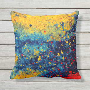 Coussin D'extérieur Art abstrait d'éclaboussure de peinture de