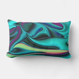 Coussin D'extérieur Art Abstrait Futuriste 3D Arc-en-Ciel Métallique