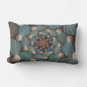 Coussin D'extérieur Art Fractal Abstrait Avec Profondeur Bleu Brown Ar