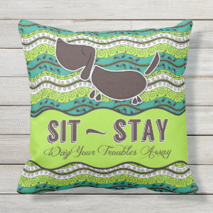 Coussin D'extérieur Asseyez-vous Restez remuez vos problèmes loin Mono