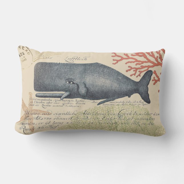 Coussin D'extérieur Balnéaire Blue Whale Collage (Recto)