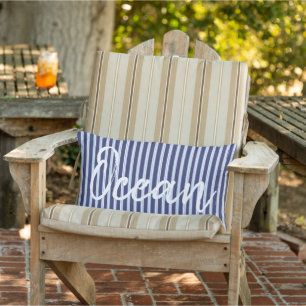 Coussin D'extérieur Bande bleue marine
