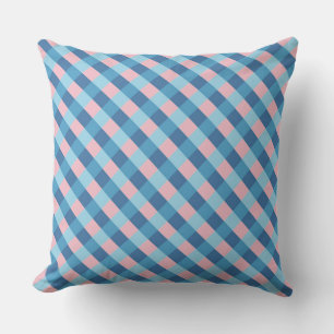 Coussin D'extérieur bande diagonale rose et bleue