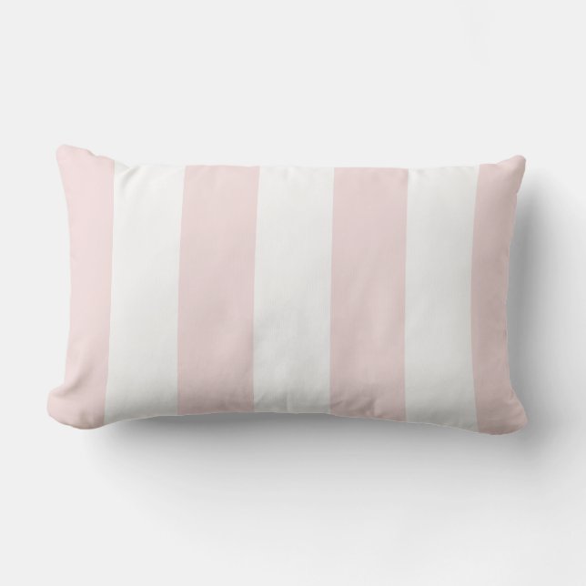 Coussin D'extérieur Bande rose pâle et blanche (Recto)