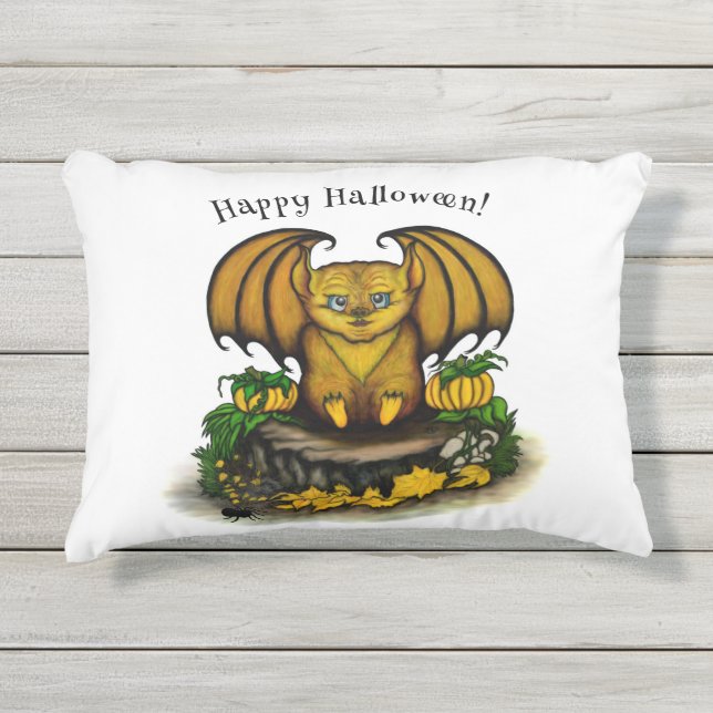 Coussin D'extérieur Bat d'Halloween mignonne (Devant)