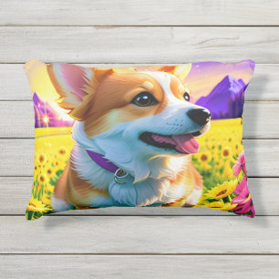 Coussin D'extérieur Beau Chien Corgi Trois