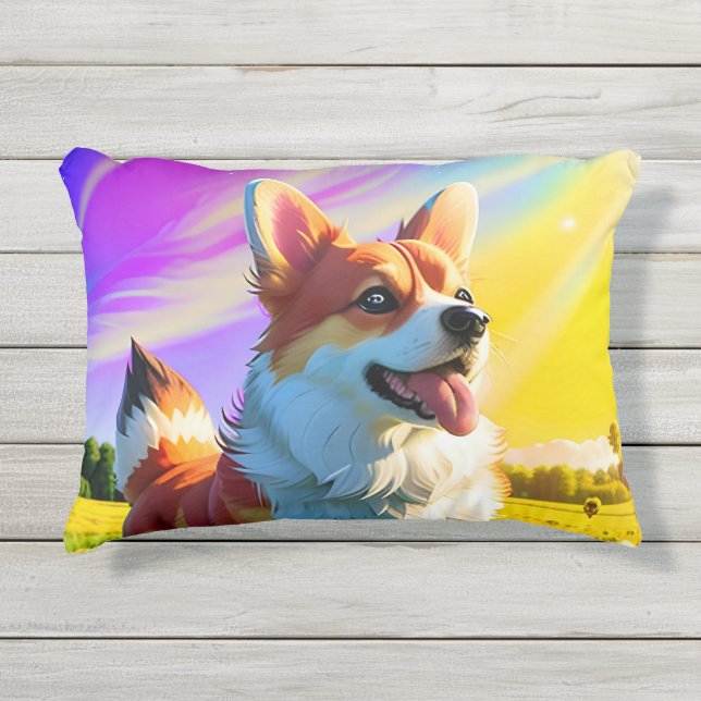 Coussin D'extérieur Beau Chien de Corgi 2 (Devant)