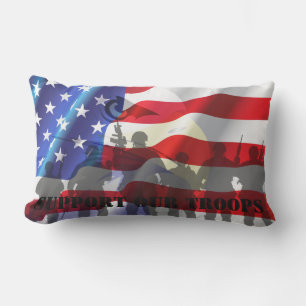 Coussin D'extérieur Beau drapeau patriotique Soutenez nos troupes