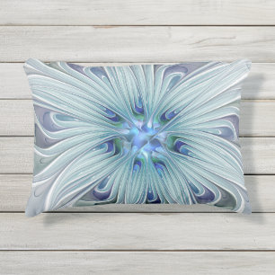 Coussin D'extérieur Beauté florale Abstraite moderne Blue Pastel Flowe