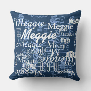 Coussin D'extérieur bleu élégant et personnalisé