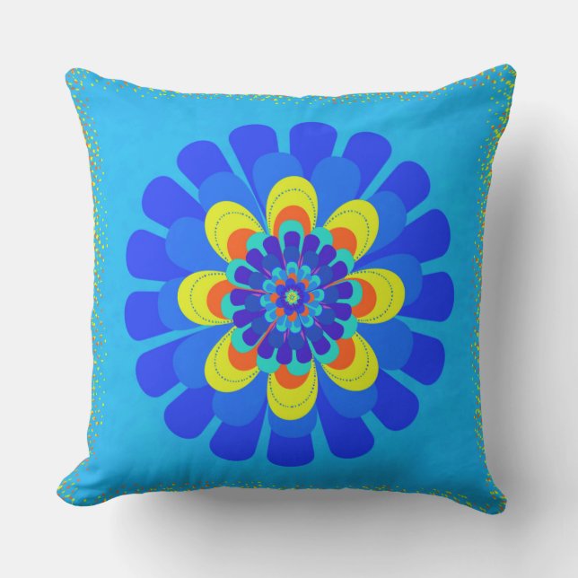 Coussin D'extérieur Bleu fleur (Recto)