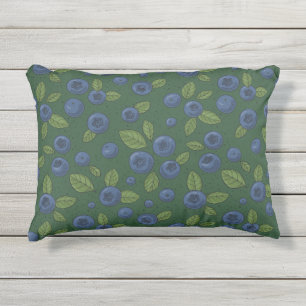 Coussin D'extérieur Bleus sur vert foncé