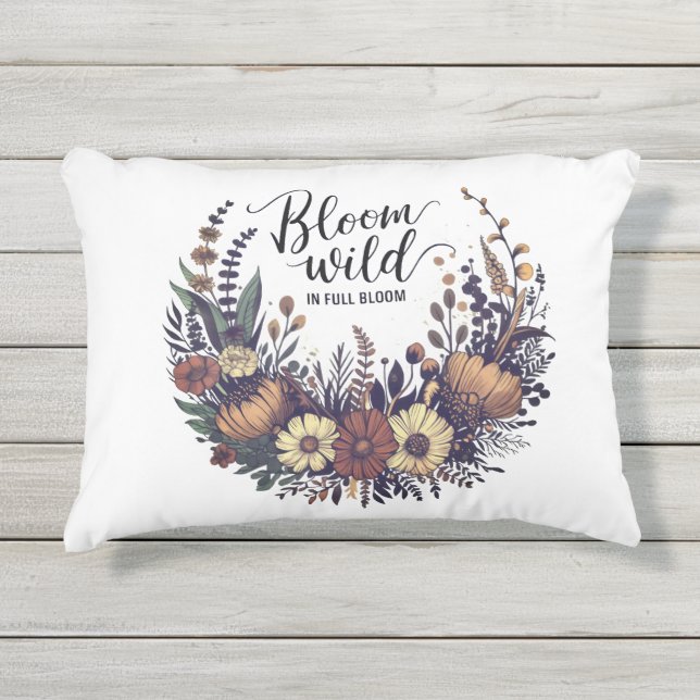 Coussin D'extérieur "Bloom Wild : Bouquet Fleur sauvage terrestre (Devant)