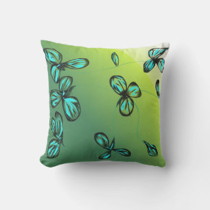 Coussin D'extérieur Blue Green Floral Extérieur Jeu d'oreillers