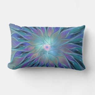 Coussin D'extérieur Blue Purple Flower Dream Abstrait Fractal Art