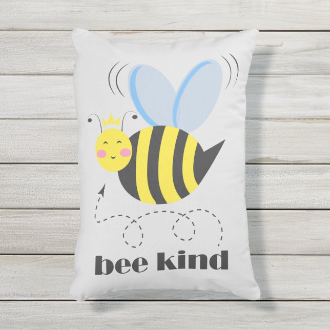 Coussin D'extérieur Bonne princesse d'abeille avec couronne et slogan  (Devant (Vertical))