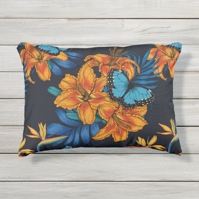 Coussin D'extérieur Bouquet tropical (Devant)