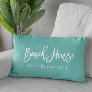 Coussin D'extérieur Brosse Script Beach House Vos Coordonnées