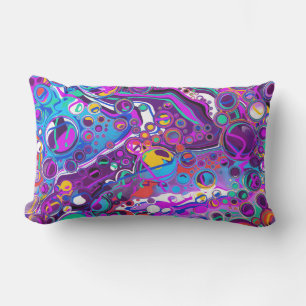 Coussin D'extérieur Bulles violettes, Bleues et colorées Abstraites