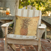 Coussin D'extérieur Calligraphie Vintage et ananas (Chaise)