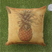 Coussin D'extérieur Calligraphie Vintage et ananas (Herbe)