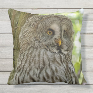 Coussin D'extérieur Carreau magnifique d'impression de hibou de grand