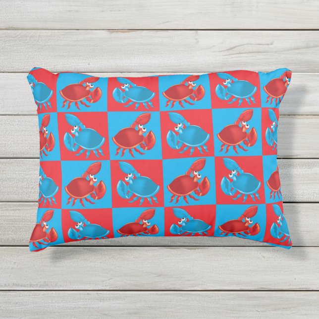 Coussin D'extérieur Cartoon crabe mosaïque (Devant)