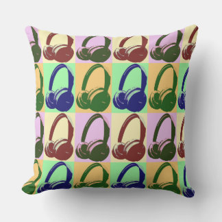 Coussin D'extérieur Casque Pop Art Head Téléphone