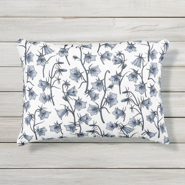 Coussin D'extérieur Cellules bleues, Cloches, Bellflowers (Devant)