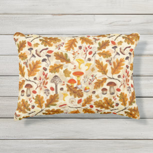 Coussin D'extérieur Champignons forestiers et flore d'automne à la crè