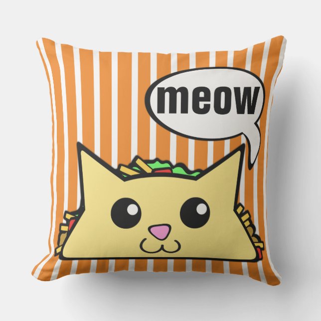 Coussin D'extérieur Chat de taco barré (Recto)