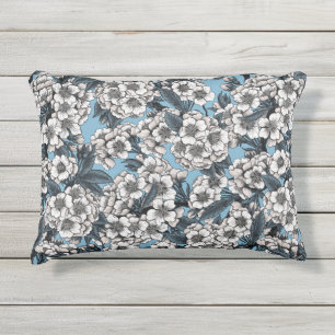 Coussin D'extérieur Cherry blossom in white and blue