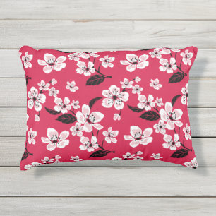 Coussin D'extérieur CHERRY BLOSSOM - SAKURA (Coussin D'Accent ROUGE)