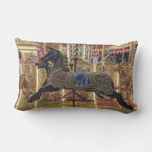 Coussin D'extérieur Cheval noir (Verso)