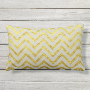 Coussin D'extérieur Chevron Gold Foil Grey Élégant Royal Glittery Ch