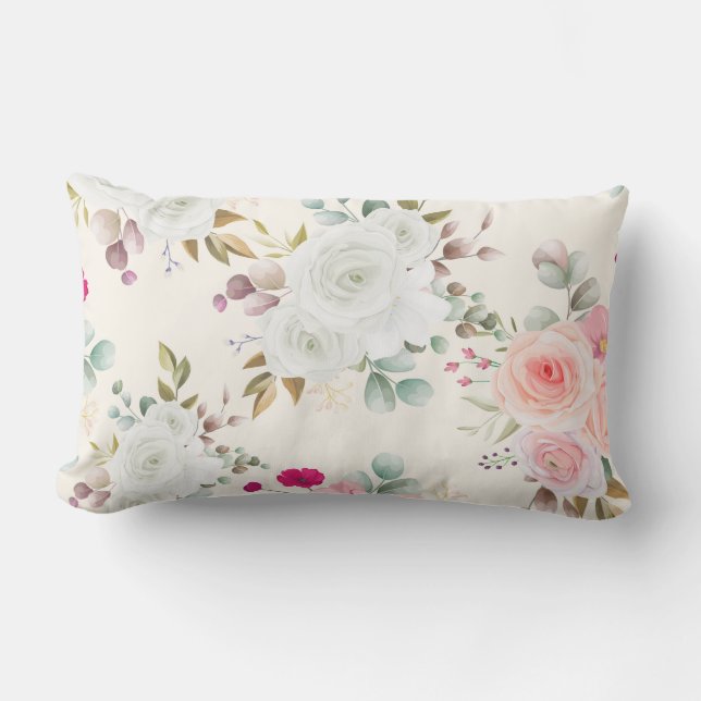 Coussin D'extérieur Chic floral élégant (Recto)