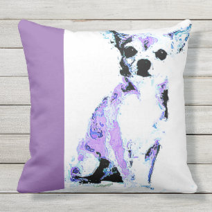 Coussin D'extérieur Chiwawa pourpre de carreau (de 4 couleurs)