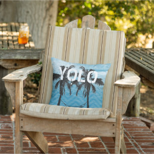 Coussin D'extérieur Citations Inspiration Beach YOLO Vous ne vivez qu'