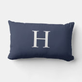 Coussin D'extérieur Classique Moderne Monogramme Bleu Marine (Verso)