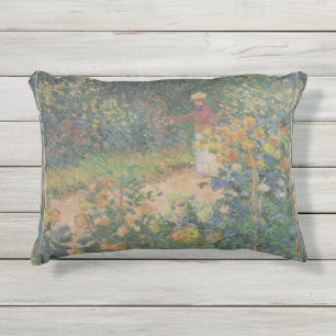 Coussin D'extérieur Claude Monet 1895 Vintage dans le jardin