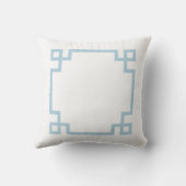 Coussin D'extérieur Clé grecque bleu ciel et blanc (Verso)