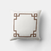 Coussin D'extérieur Clé grecque Brown et blanche (Verso)