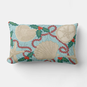 Coussin D'extérieur Coastère de Noël Coques de mer tropicale -Aqua
