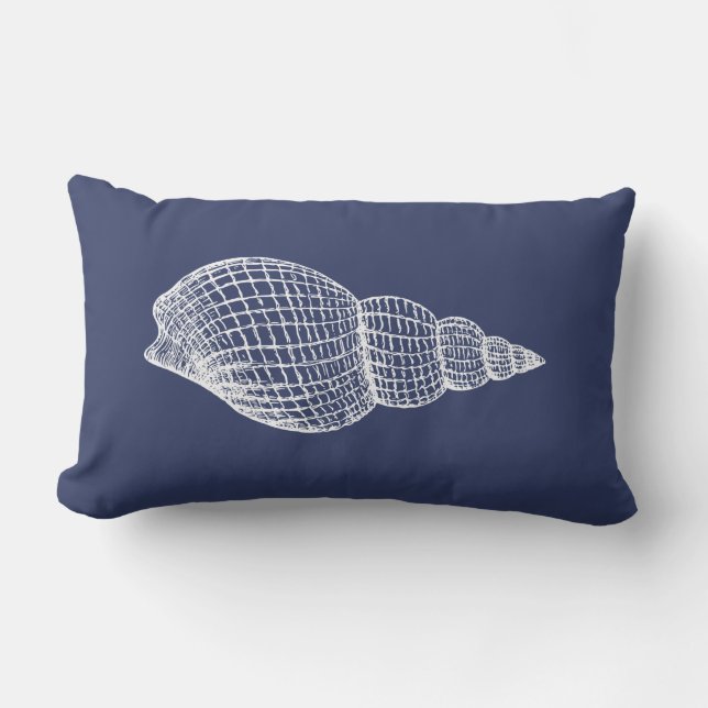 Coussin D'extérieur Coastère Shell Navy Bleu Blanc Lumbar extérieur Pi (Recto)