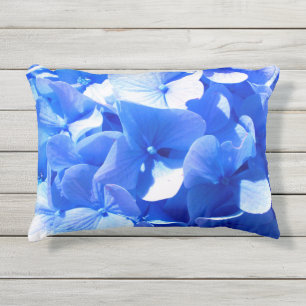 Coussin D'extérieur Cobalt bleu floral élégant bleu hydrangées