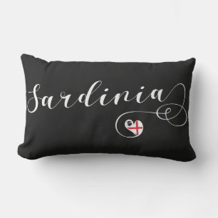 Coussin D'extérieur Coeur du drapeau sarde, I Love Sardaigne