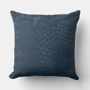 Coussin D'extérieur conception de broderie de Sashiko-style -