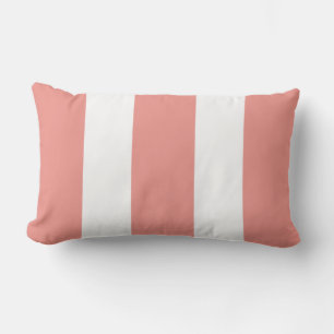 Coussin D'extérieur Corail Brûlé et Rayures de Cabane Blanches Extérie