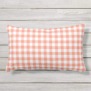 Coussin D'extérieur Corail En vichy Motif À damiers
