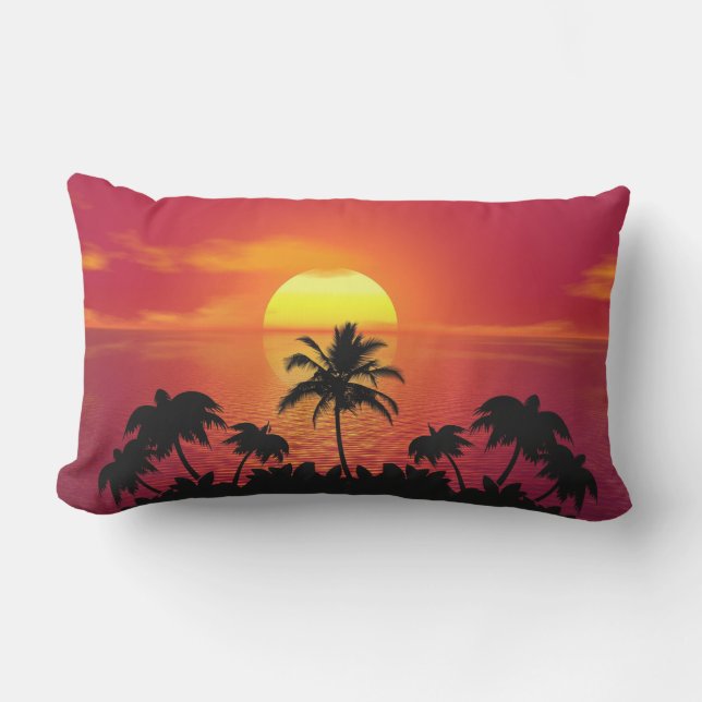 Coussin D'extérieur Coucher de soleil tropical (Recto)